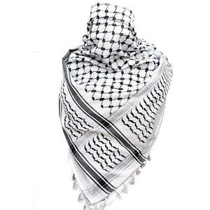 Houndstooth scarf, Keffiyeh, Arafat Hatta, cotton wide scarf with tassels, Shema